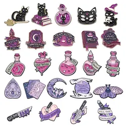 Animal Brooch Halloween Magic Potion Kitten Series Metal Badge Small Gift Wholesale Decorative Brooches Bag Pins for Backpacks