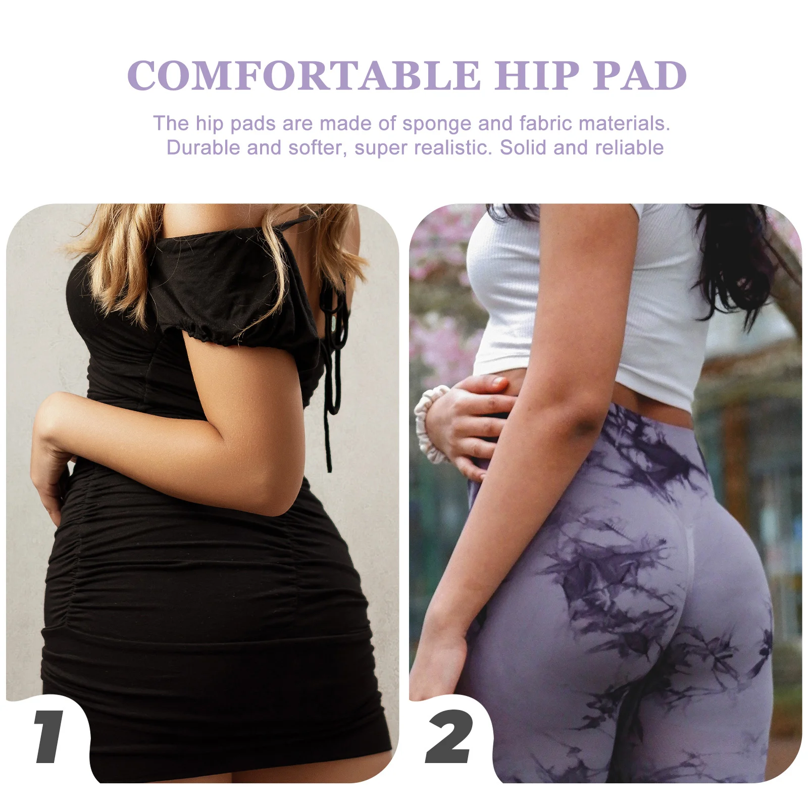 

1Pair Hip Pads Comfortable Soft Sponge Reusable Butt Pad Insert Hip Enhancer Lift for Casual Party Wedding Use