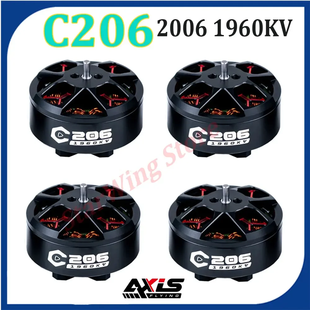 

Axisflying C206 2006 1960KV бесщеточный двигатель 12N14P 6S Lipo 1,5 мм вал для RC FPV 3,5-дюймовые воздуховоды круглые дроны