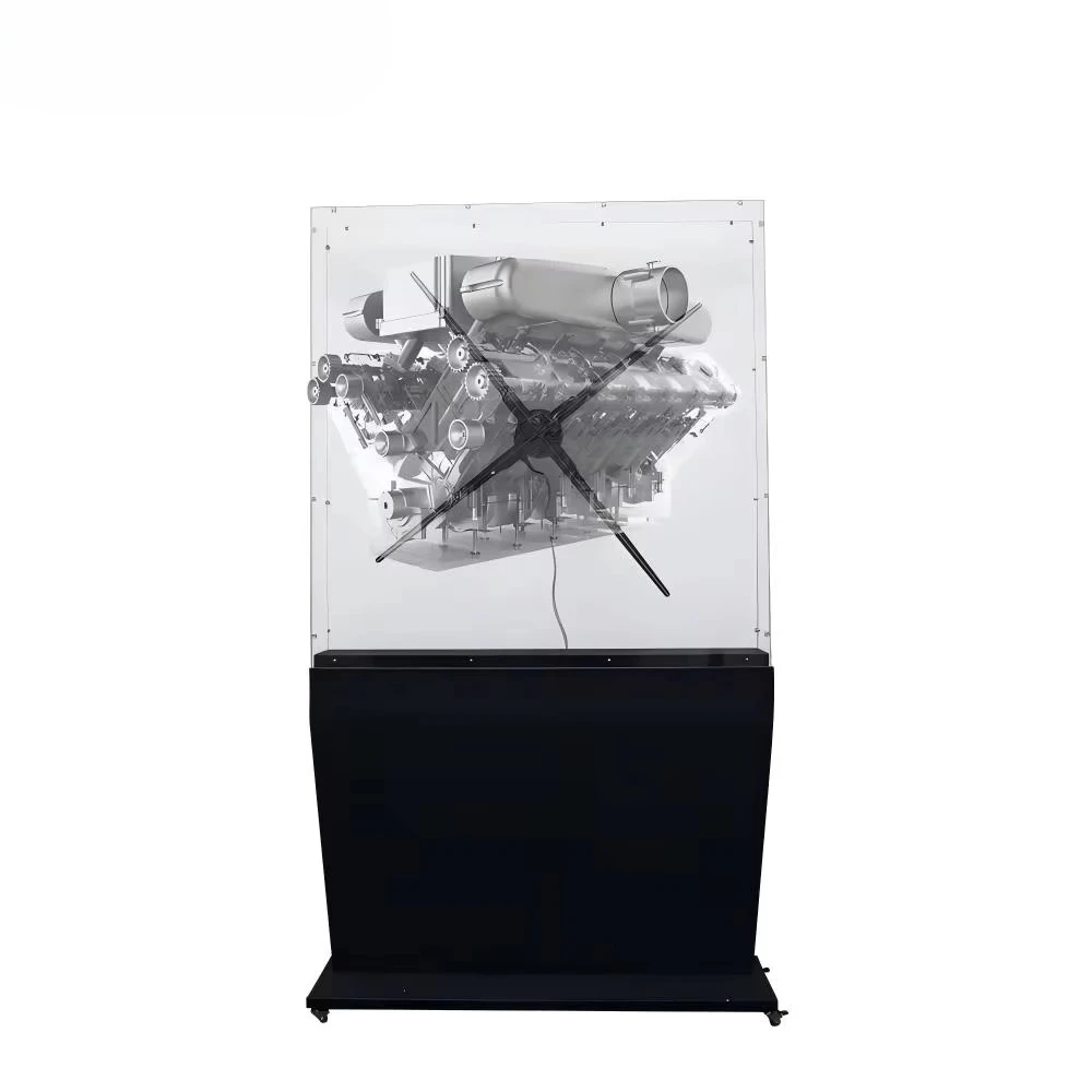 

100Cm Ho lographic Equipment Indoor Holographic 3D Advertising 3D Hologr aphic Fan Led Display Hol ograp hic Projector
