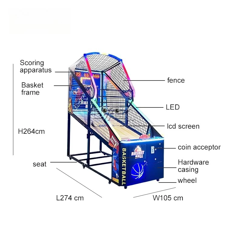 New Indoor Commercial Street Hoops Token Coin Operated Arcade Machine Shooting Basketball Electronic Games