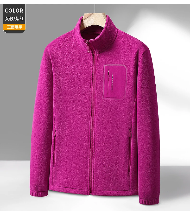 Chaqueta cálida con cuello levantado para mujer, con forro interior abrigo de lana, ropa deportiva para exteriores, otoño e invierno, nueva