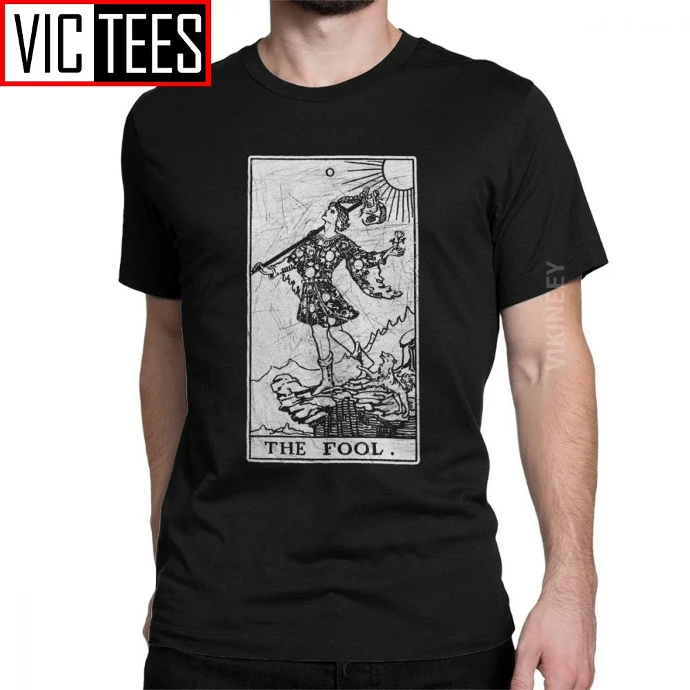 The Fool Tarot Card Major Arcana Fortune Telling Occult Men's Tshirt Unique T-Shirt Cotton Unique