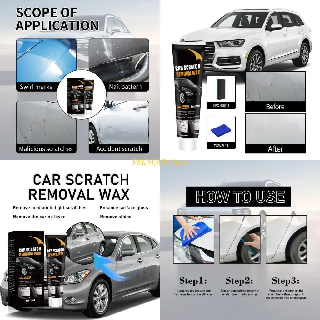 

Auto Paint Touch Up with Sponge and Cloth Set for Paint Blemish Cleanup 68UF