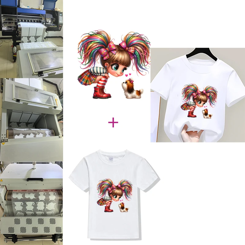 Creative vogue Afro Girl Princess head Iron On Heat Transfer Sticker For Clothes Pinted Vinyl Thermal Washable T-Shirt Applique