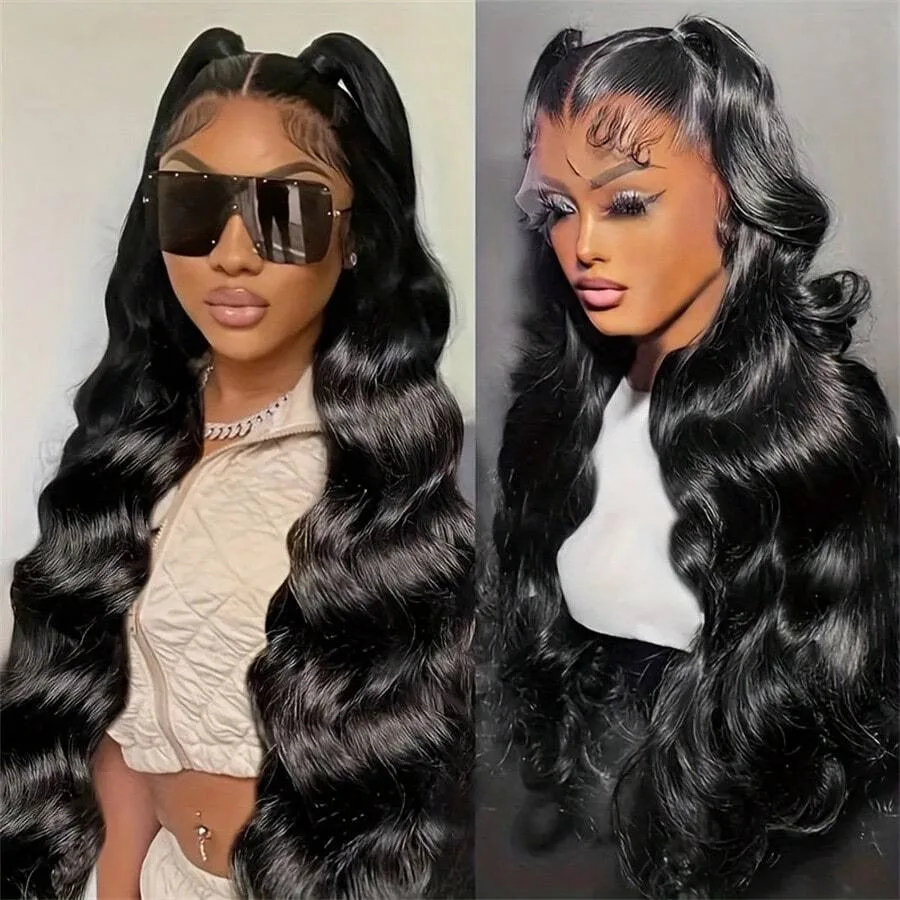 

Upgrade 360 HD Full Lace Frontal Wig Glueless Pre-Everything Body Wave Lace Front Human Hair Wigs 180% Density