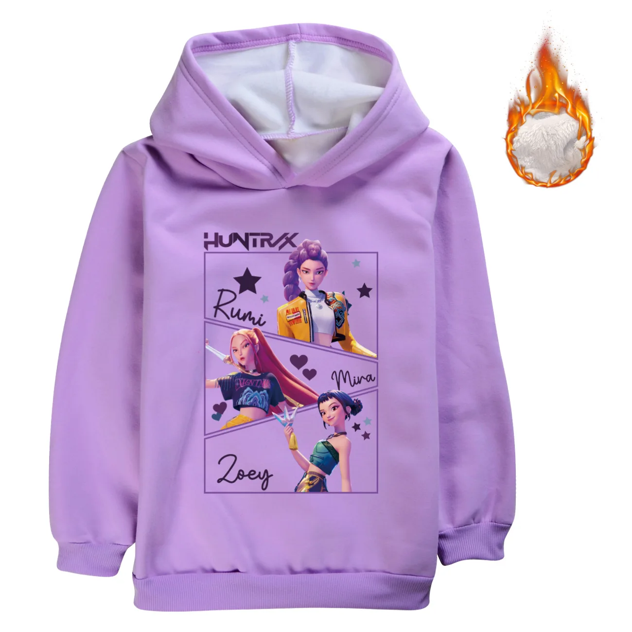 KPop Demon Hunters Chaqueta con capucha y cremallera para niños - Sudadera de invierno para adolescentes, niñas, niños, abrigo con capucha para niños