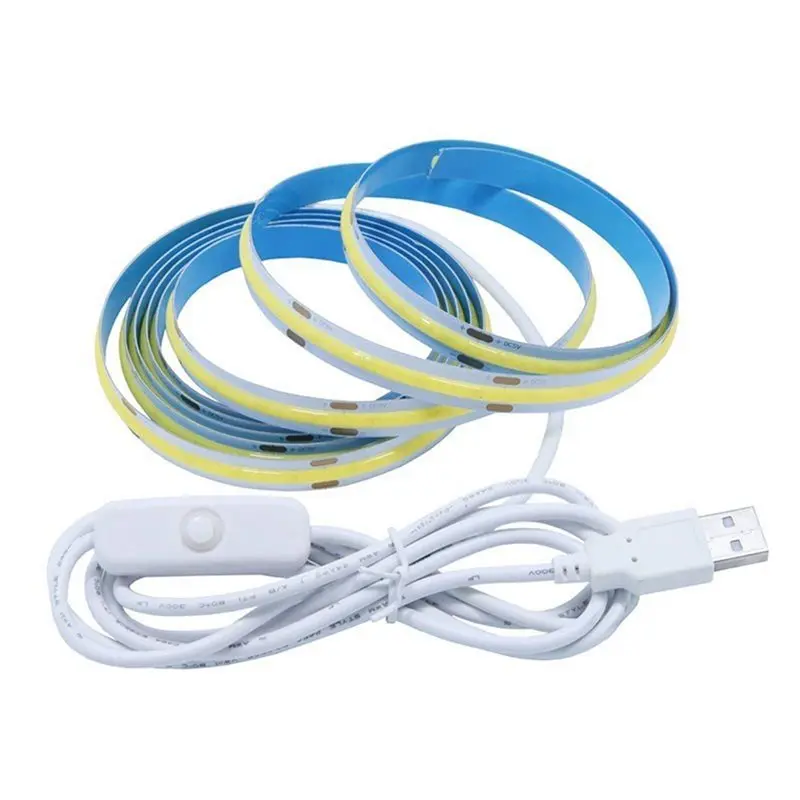 

【ALLOWANCE】Motion Sensor COB Strip 5Mm USB 5V 400Leds White 3000K 4000K 6000K Home Decor Cabinet Lamp