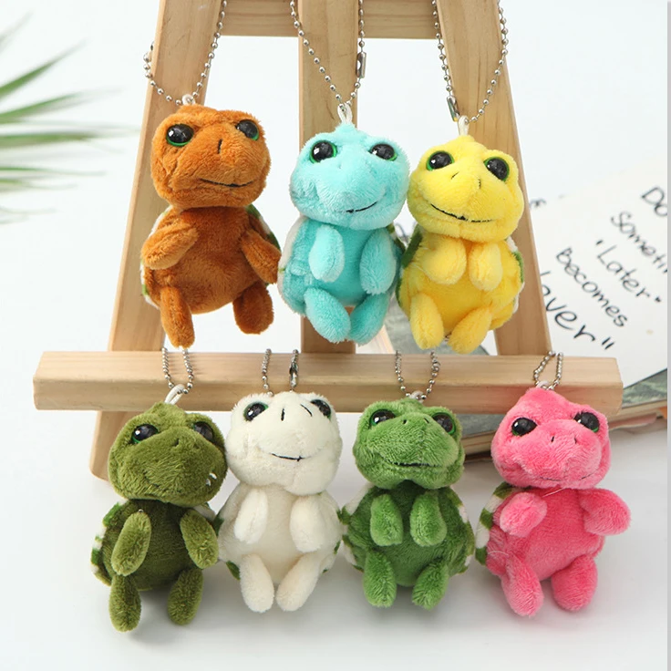 Cute Mini Cartoon Big-eyed Turtle Soft Plush Toy Pendant Exquisite Turtle Keychain Girl Bag Jewelry Schoolbag Ornament Gift