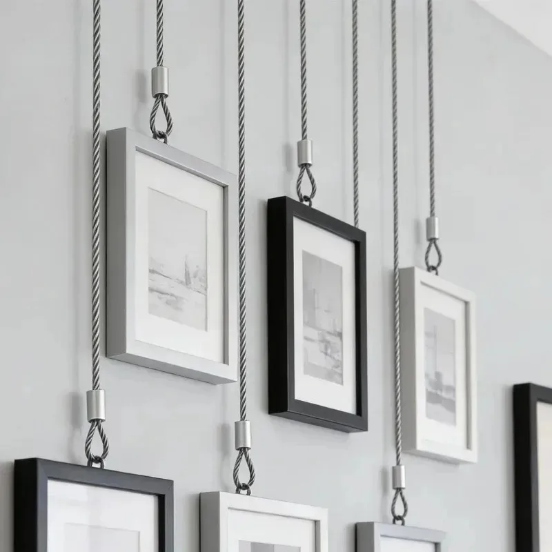 5/1PCS Flexible Stainless Steel Wire Rope with Sleeve Terminals Household Ceiling Lanterns Hanging Ropes Clothes Drying Ropes