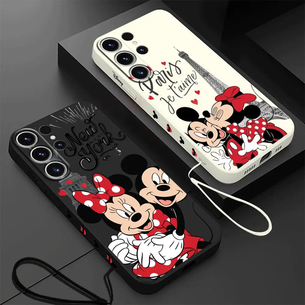 Case for Samsung Galaxy S24 Ultra S23 Ultra 5G S21 S20 FE S22 Plus S23 5G S24 Plus Disney Mickey Minnie Mouse Cover Print Luxury