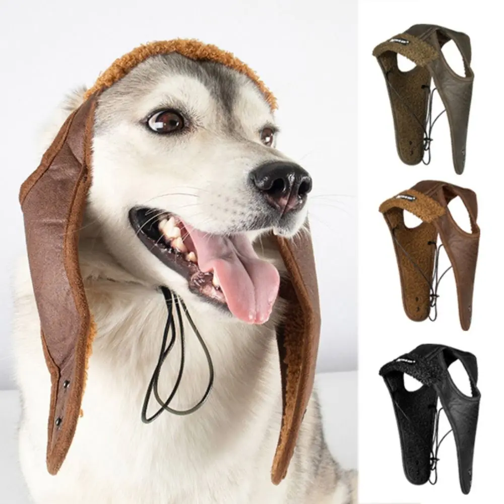 النمط الأوروبي الكلب الطيار قبعة يندبروف الدافئة الحيوانات الأليفة بولي Flight قبعة الطيران قابل للتعديل مع الأذن اللوحات الشتاء جرو قبعة للقطط الكلاب