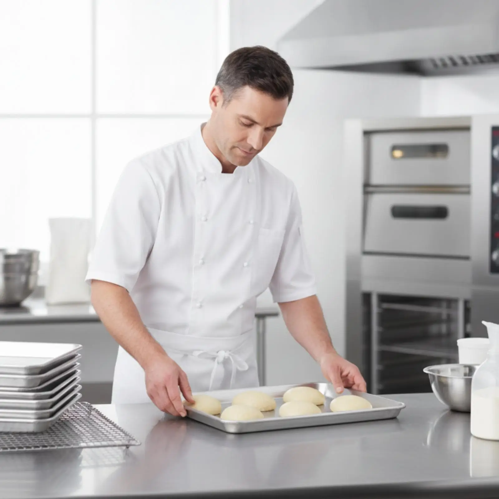 Professional Aluminum Baking Pan Perforated Cookie Sheet Airflow Design for Croissants Tarts Pizza