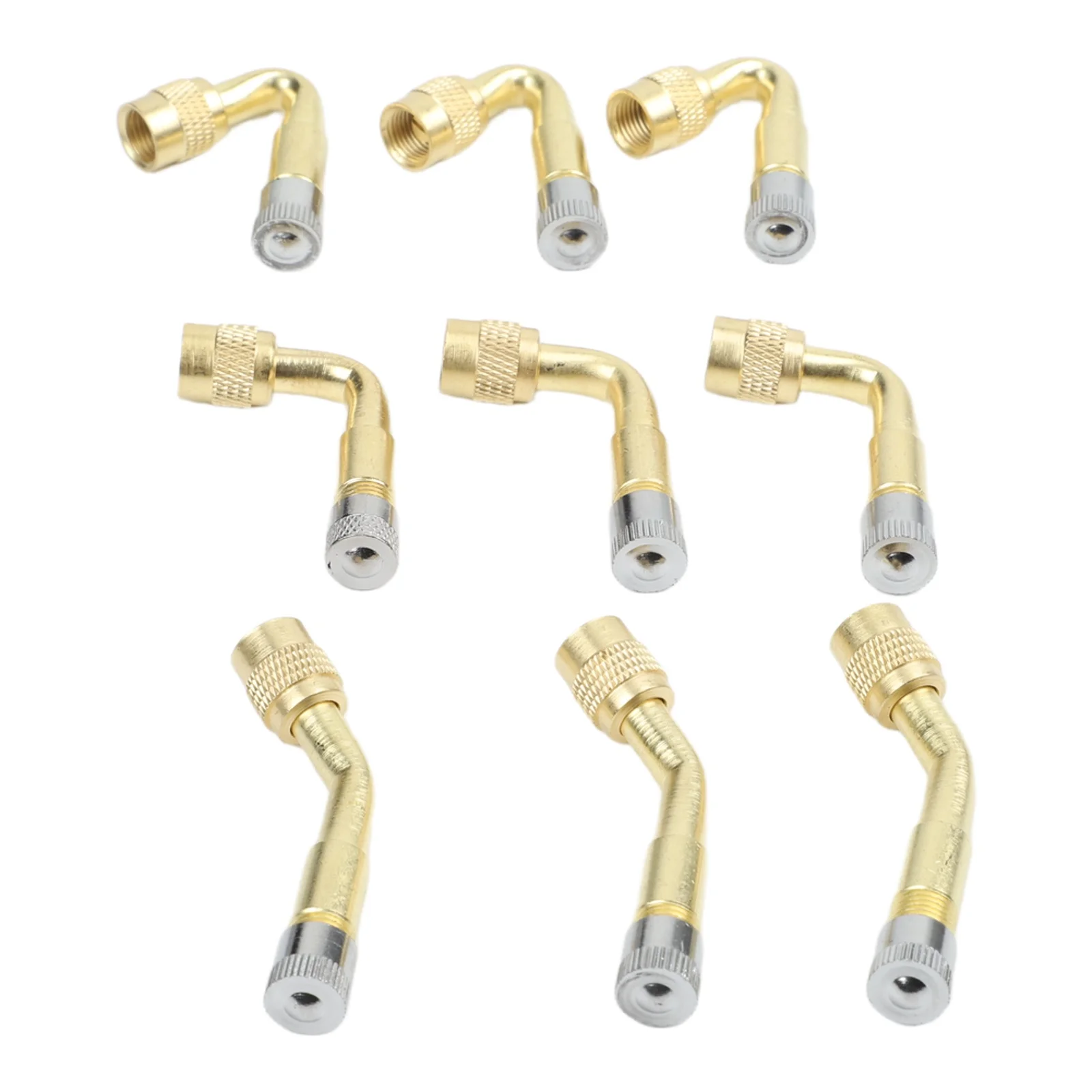 9 Pcs Tire Valve Adapter Extensions with 45 90 135 Degree Angles for Car For Motorcycle and Inner Tube Systems