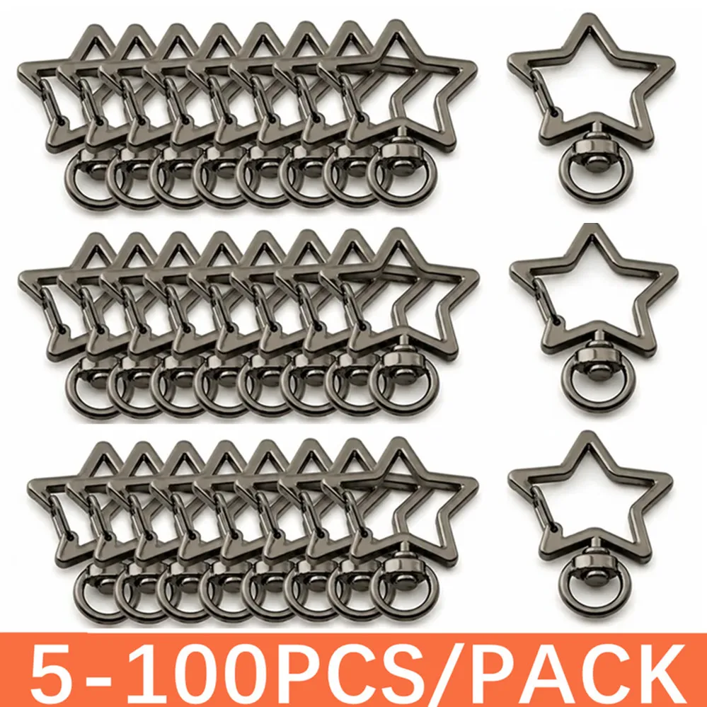 5/100Pcs Metal Swivel Lobster Claw Clasps Star Snap Hook Swivel Lanyard Clip Supplies Jewelry Making High quality Accessories