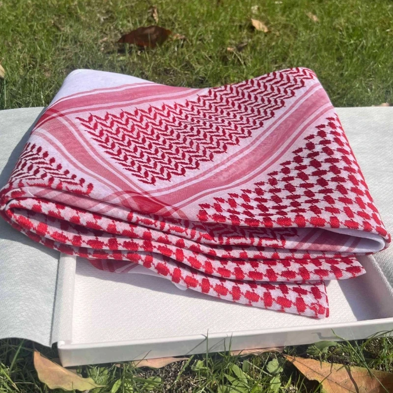 Men Large Arab Shemagh Headscarf Women Cotton Keffiyeh Scarf Outdoor Tactical Desert Dustproof Neckerchief Shawl Daily Wear