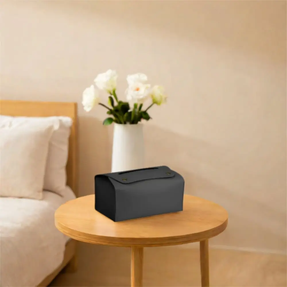 Caja dispensadora de pañuelos de cuero PU para el hogar, estuche de pañuelos de estilo nórdico Simple, bolsa de pañuelos impermeable plegable, mesa de comedor, 2 uds.