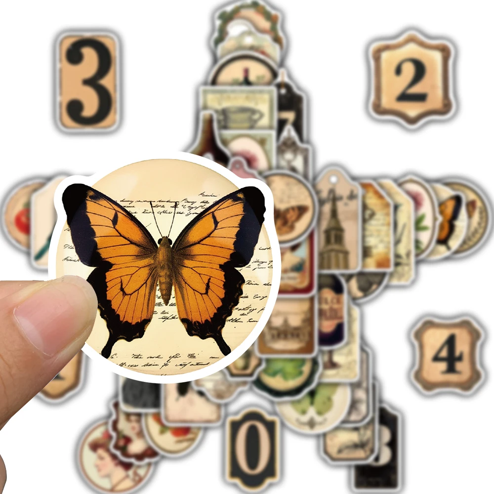 50/100PCS Fading Retro Sticker Skateboard Art Picture Waterproof Guitar Phone Casual Beverages Suitcase Graduation Stickers