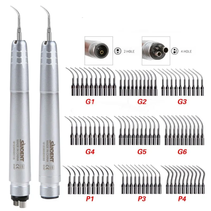 Dental Ultrasonic Air Perio Scaler, Higienista Handpiece, 2, 4 Buraco, 5Pcs, EMS, DTE Dicas