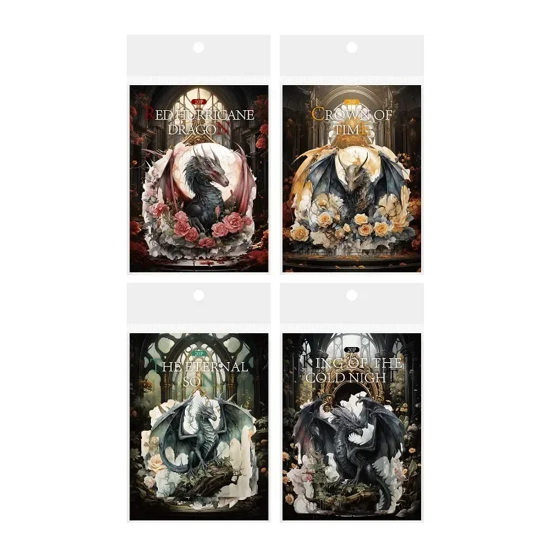 20Sheets PET Northern Throne Retro Gothic Wind Dragon Gorgeous Handbook Sticker Handbook Material King of the Cold 166*108mm