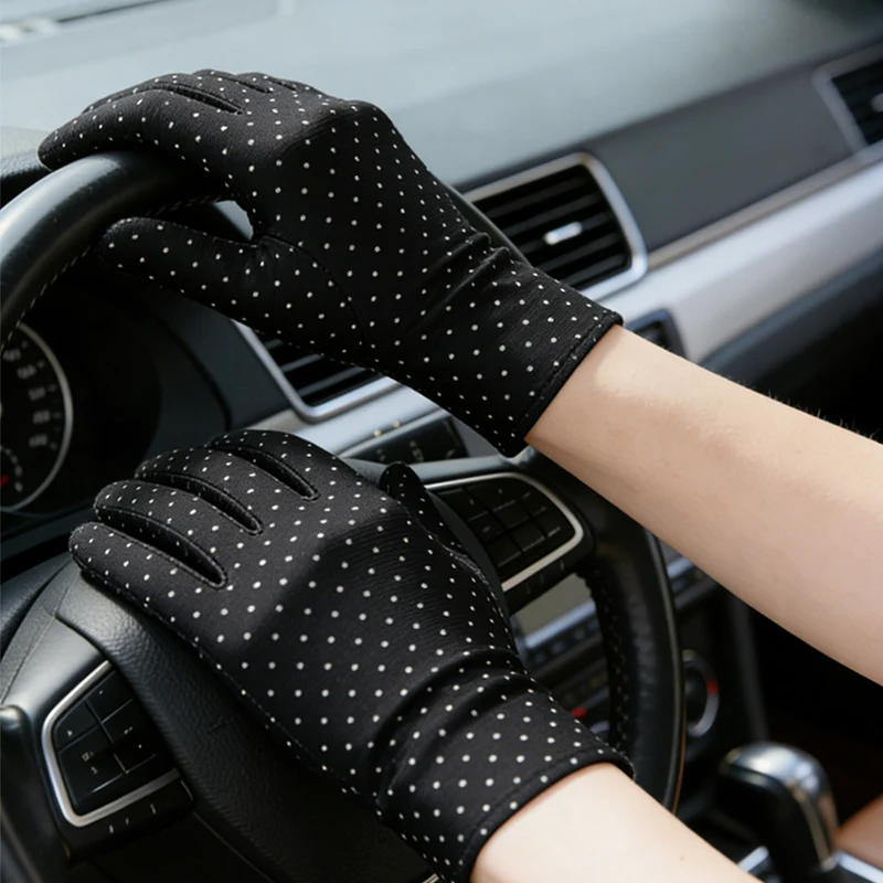 Summer Sun Protection Gloves for Cycling, Spring and Autumn Elastic Spandex Uv Breathable Thin Women's Gloves