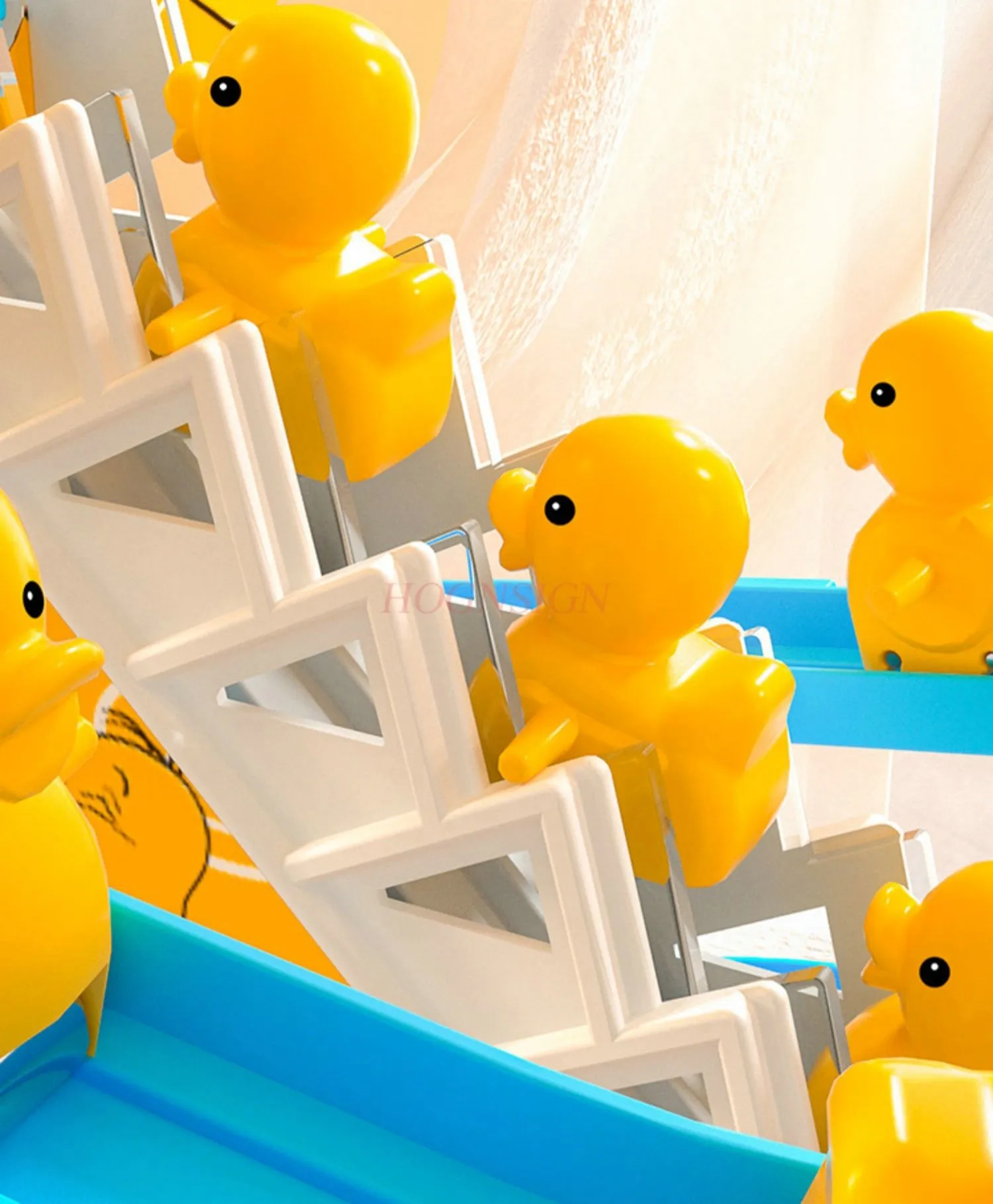 

Children's Little Duck Slide Toy Boys 1-3 Years Old 2 Electric Puzzle Music Track Little Yellow Duck Climbing Stairs