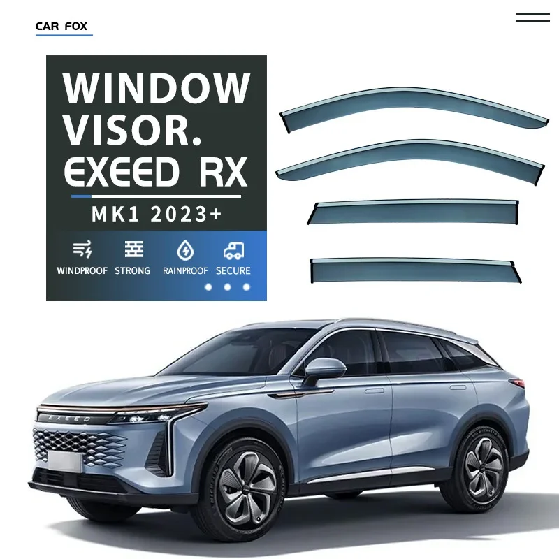 

4Pcs For Exeed RX 2023+ Car Window Visor Awning Shelters Windshield Side Window Rain Sun Shade Auto Accessories Body Kit