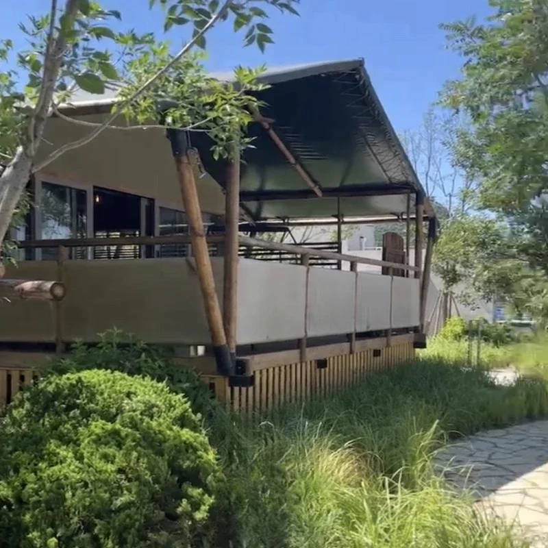 

Luxury wood structure hotel tent outdoor tourism camping camp scenic resort