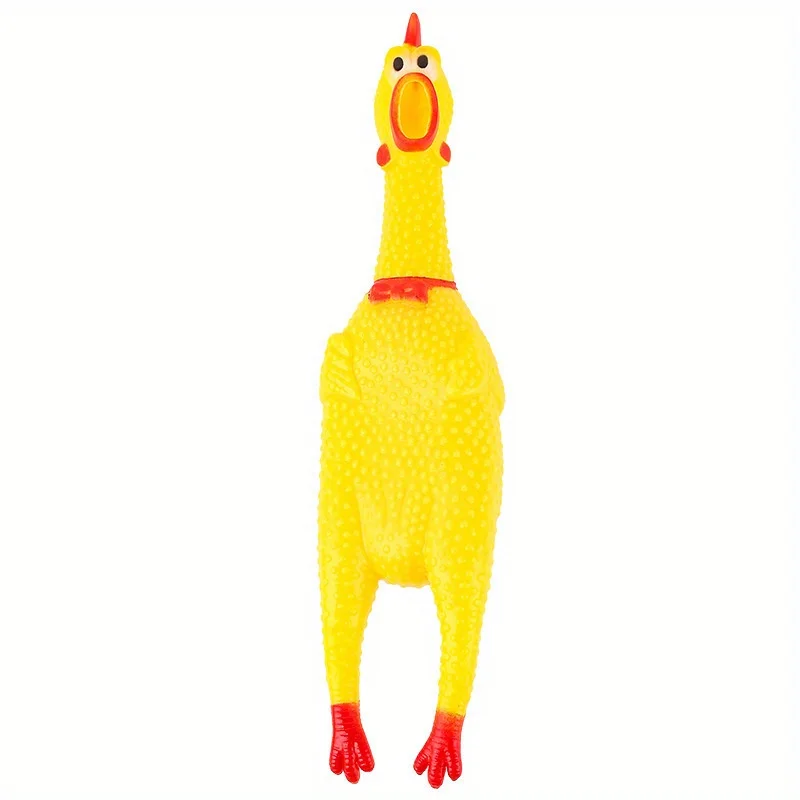 Screaming Chicken Sound Toy Cheap Yellow Rubber Squeaky Bite Chew Dog Toy Chicken