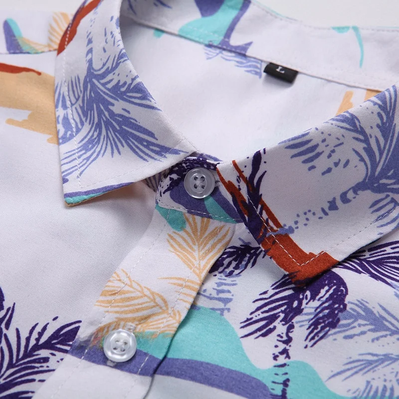 Fashionable Men's Long Sleeve Large Size Shirt Collared Business Floral Print Multi-Color Autumn 2026 Loose Fit Polyester Cotton