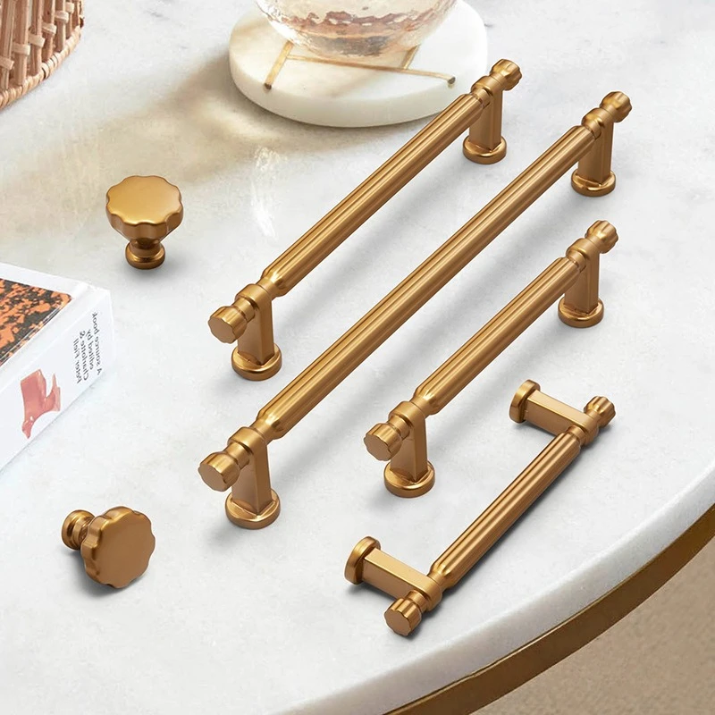 American Gold Wardrobe Handle Creative Furniture Decoration Handle Chinese Style Cabinet Handle Modern Personalized Drawer Knob