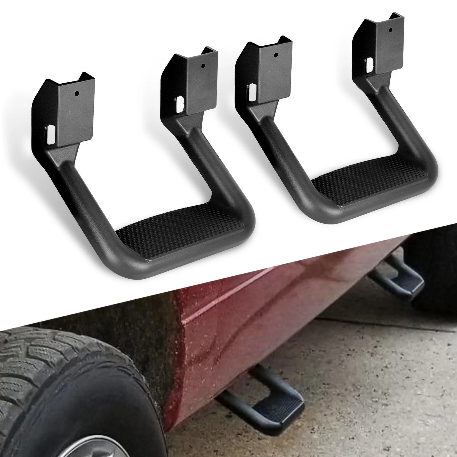 1 Pair for Ford/Toyota/Chevrolet/Dodge Pickups Car Aluminum Pickup Pedals Truck Side Steps Bar Non-Slip Stirrup Boards