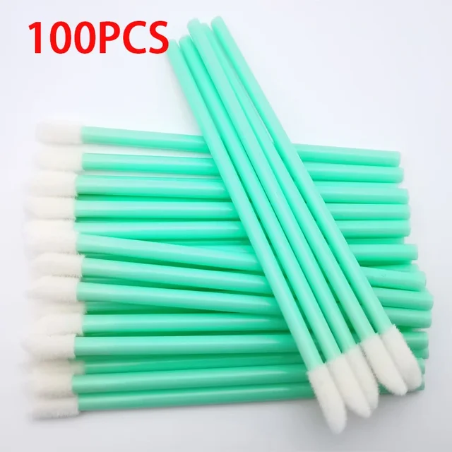 Conjunto de 100 pincéis de maquiagem para lábios, aplicador de extensão de cílios, conjunto de varinhas de batom para mulheres, ferramentas coloridas de maquiagem