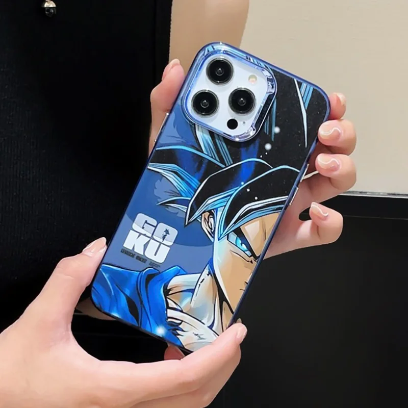 Cute Anime Dragons Balls Goku Anti-kncok Phone Case For iPhone 17 16 15 14 13 12 11 Pro Max Electroplate Matte Shockproof Cover