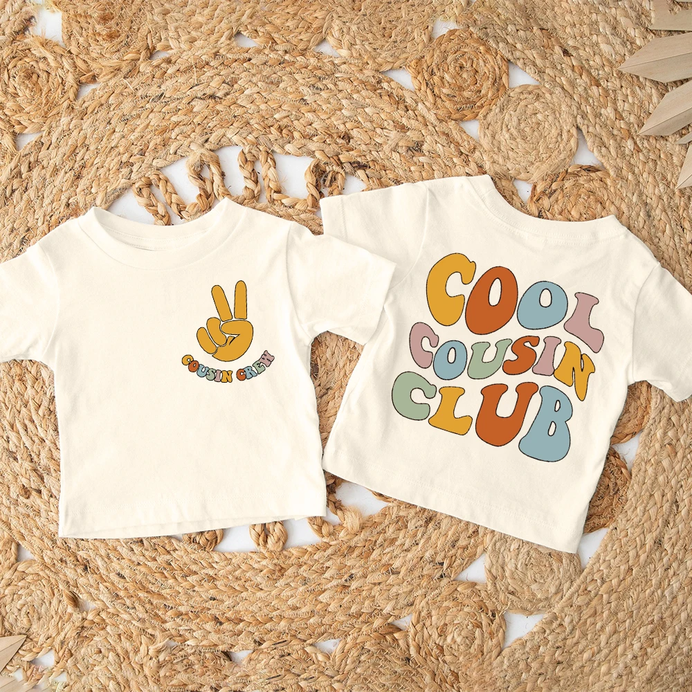 Cool Cousin-camisetas de reunión familiar para niños y niñas, camiseta de manga corta, trajes Retro de cumpleaños