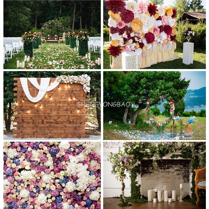 

Wedding Ceremony Photography Backgrounds Flower Birthday Engagement Party Portrait Backdrops For Photo Studio Props 210410HKW-03