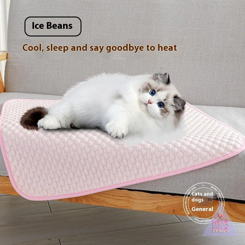 HUAHUA Cooling Pet Mat Gel Ice Silk Latex Cooling Mat Breathable Soft Easy-To-Clean Pet Pad Washable Breathable Pad Pet Supplie