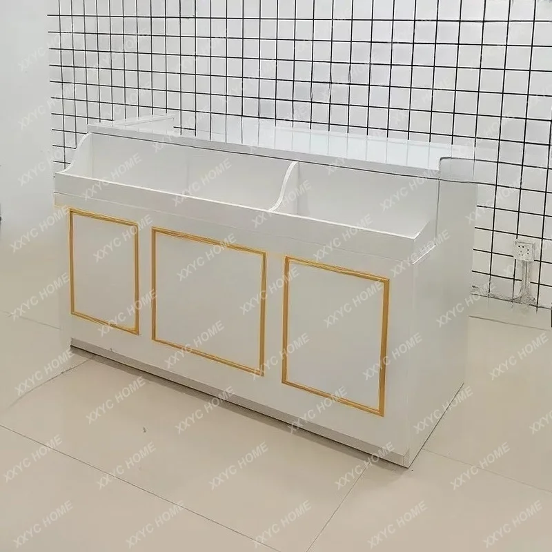 XXCake Shop Solid Wood Cashier Corner Cocktail Cabinet Table Baking Shop Simple Modern Marble