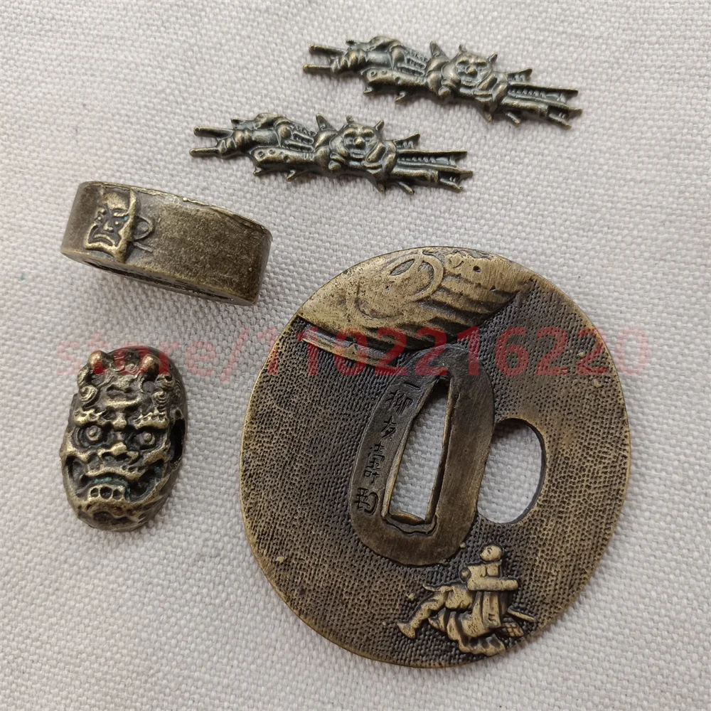 Unique  Alloy Tsuba Fuchi Menuki Kashira Handguard For Real Japanese Japan Samurai Katana Sword Fittings Parts Accessory New