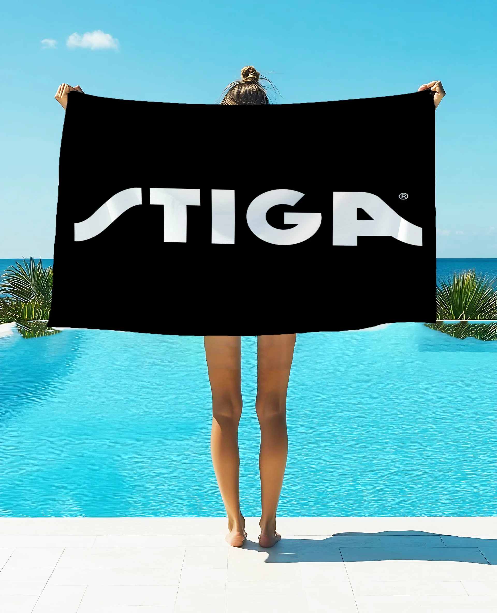 S-STIGA Table Tennis LOGO Beach Towel Absorbent Quick dry Soft Yoga Swimming Resort Towel