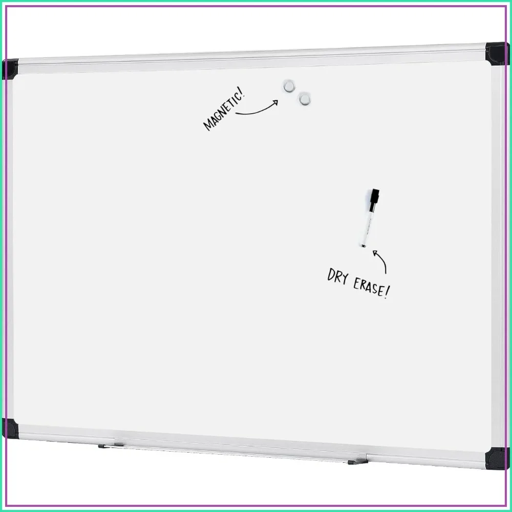 36x48 Inch Magnetic Dry Erase Whiteboard, Aluminum Frame, Easy Install, Includes Markers