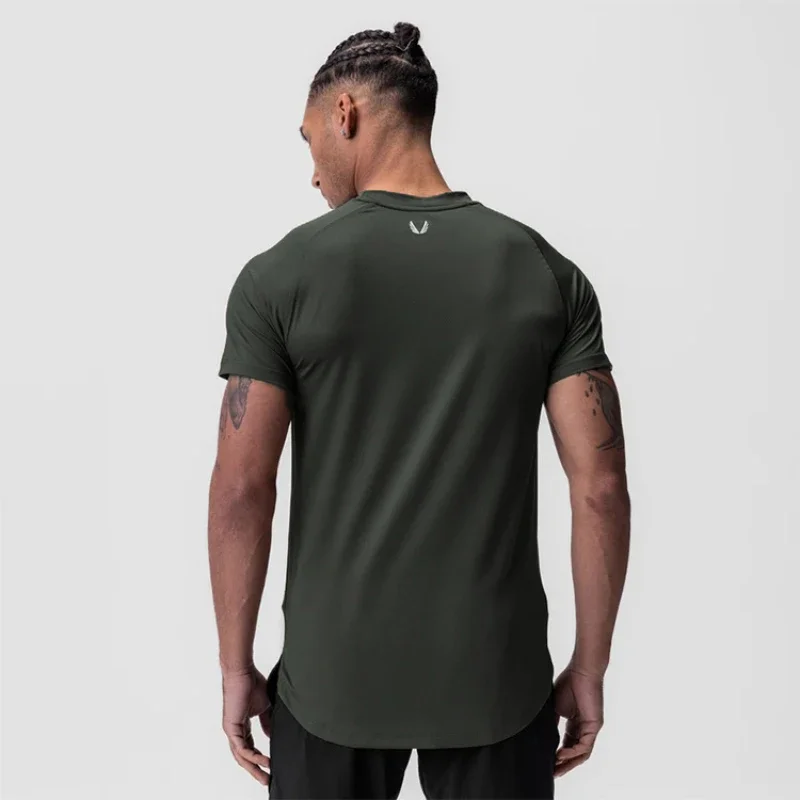 Summer New Men\'s T-Shirt Sport Short Sleeve Men\'s Gym Quick-Drying Compression Training Fitness Casual Tee Workouts Clothing