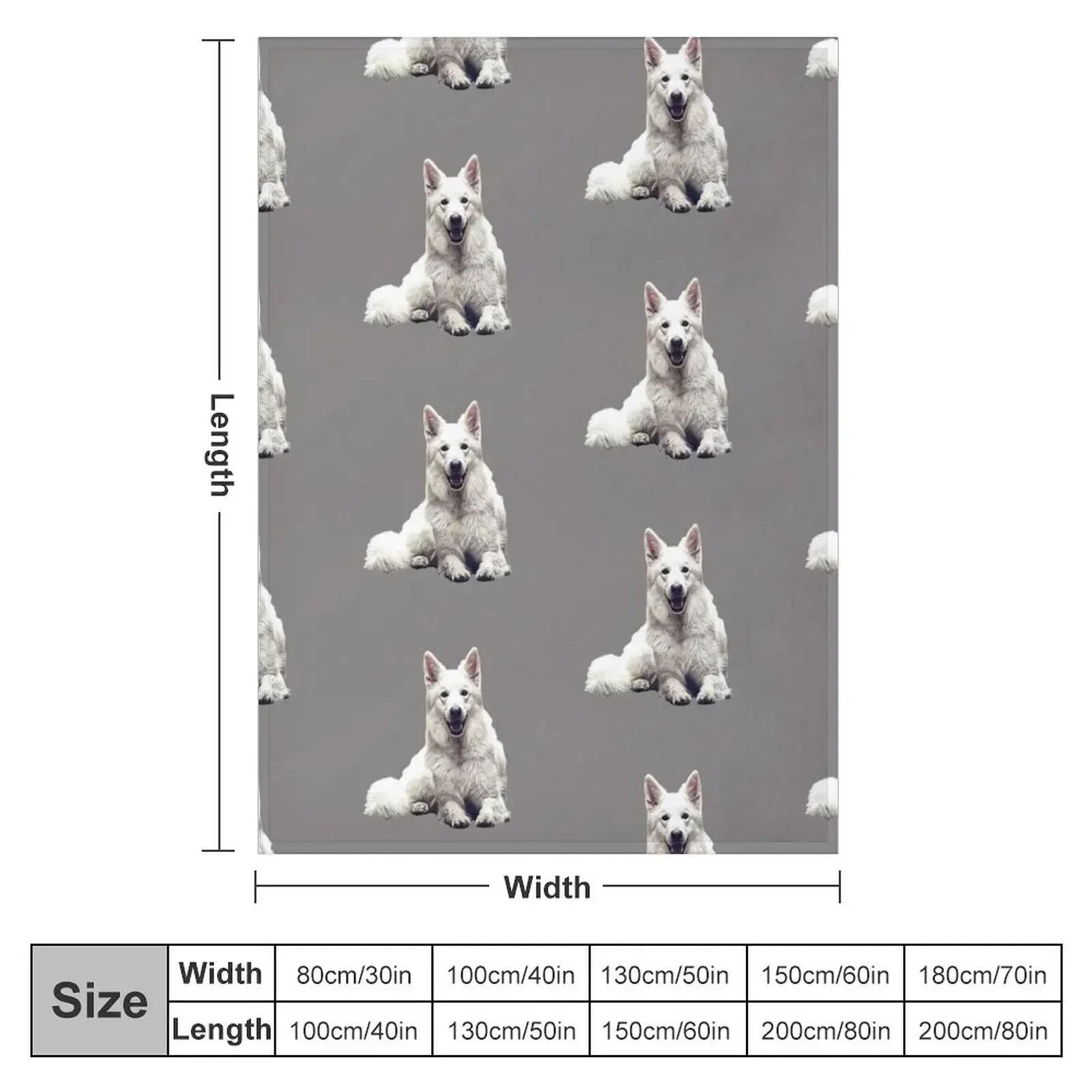 White Swiss Shepherd Dog Throw Blanket Bed Fashionable Decorative Throw Soft Plaid Decorative Sofa Blankets