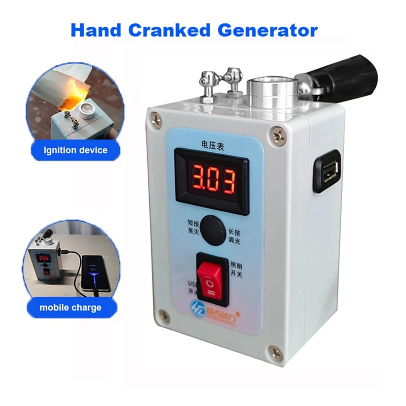 ABRE-Portable Hand Crank Generator USB 5V/5W Small Charging Treasure Outdoor Mobile Phone Emergency Survival Generator
