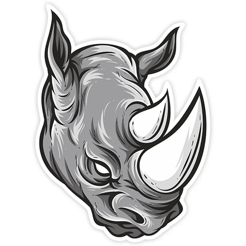 

YUIN Creativity Rhino Head Modeling Personality Stickers PVC Fashion Auto Window Bumper Waterproof Self-adhesive Decal Decor