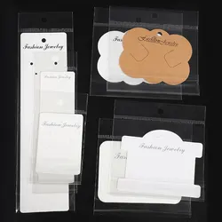 30Sets Jewelry Display Card with Transparent Opp Bags for Small Business DIY Necklace Bracelet Earring Headwear Retail Package