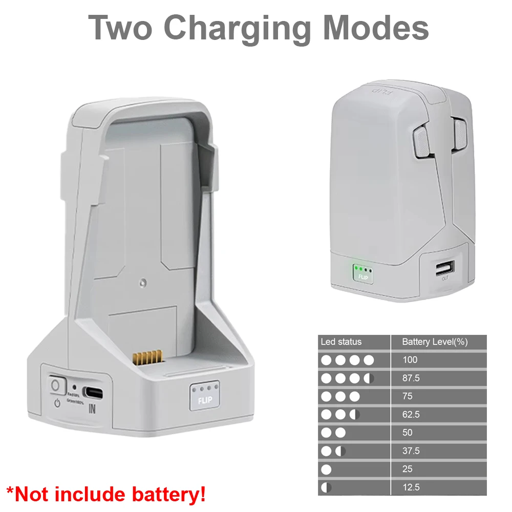 Battery Charger For DJI Flip Two-way Charging Hub Vertical Butler Power Bank Charging Station Kit For DJI Flip Drone Accessories