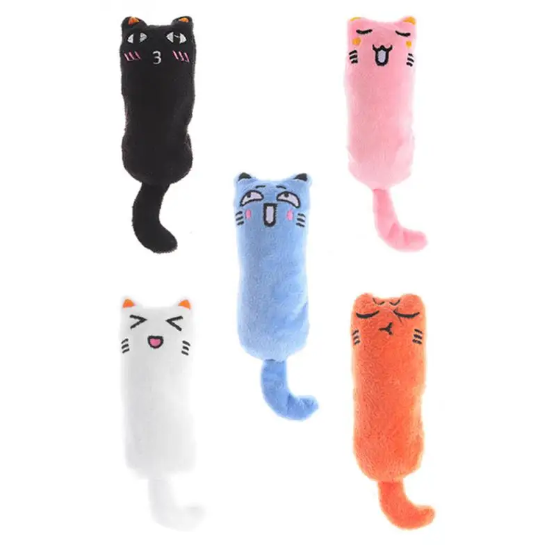 Teeth Grinding Catnip Toys Funny Interactive Plush Cat Toy Pet Kitten Chewing Vocal Toy Claws Thumb Bite Cat mint For Cats