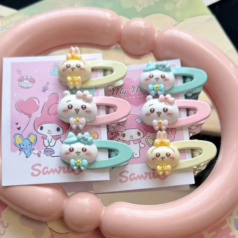 Jikikawa Cute Kawaii Cartoon New Hollow Oval Hairpin - A New Piece of Cute and Delicate Fashion for Girls Pink ribbon hair clip