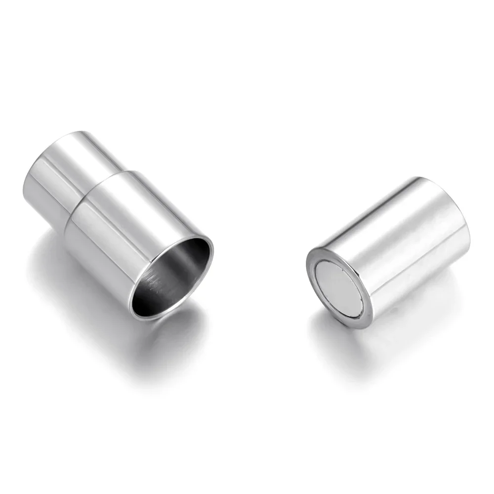 Stainless Steel Magnetic Clasp Mirror Finish Hole 6mm Leather Cord Clasp Magnet DIY Jewelry Making Bracelet Components